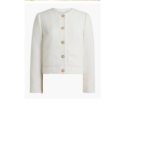 J. Crew Factory Jackets & Blazers - J.Crew $218 Petite Tweed Lady Jacket in Ivory Size P12 BW907